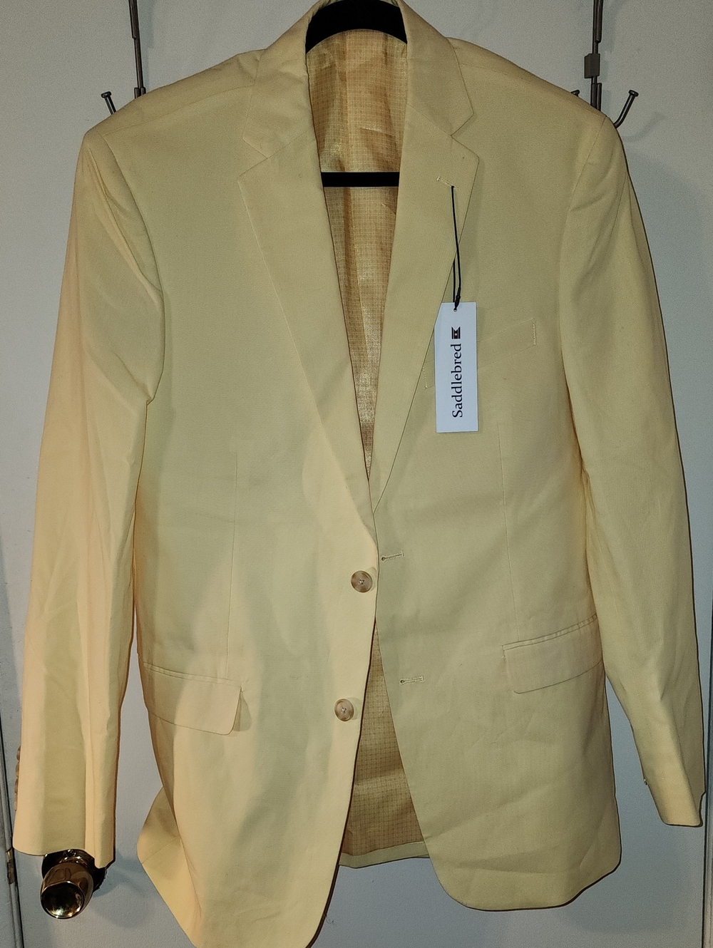 Saddlebred Men's Pale Yellow Two-Button Sport Coat